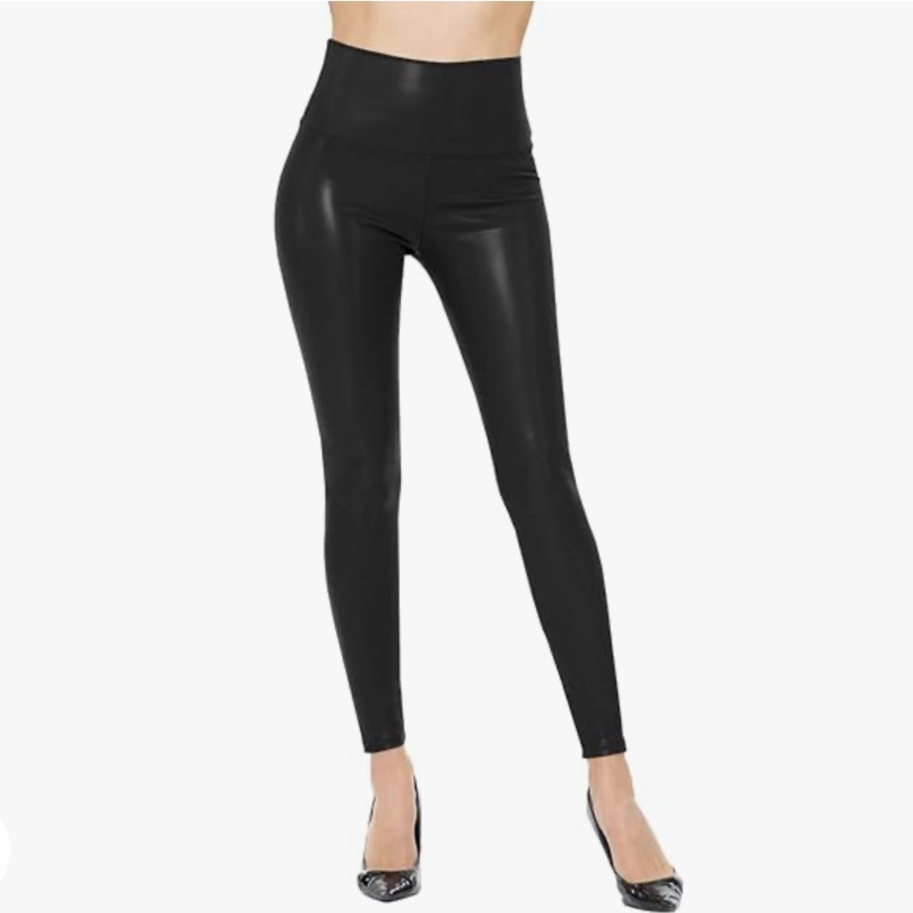 NWOT VIV Collection High waisted Fleece-Lined Faux Leather Leggings size XL